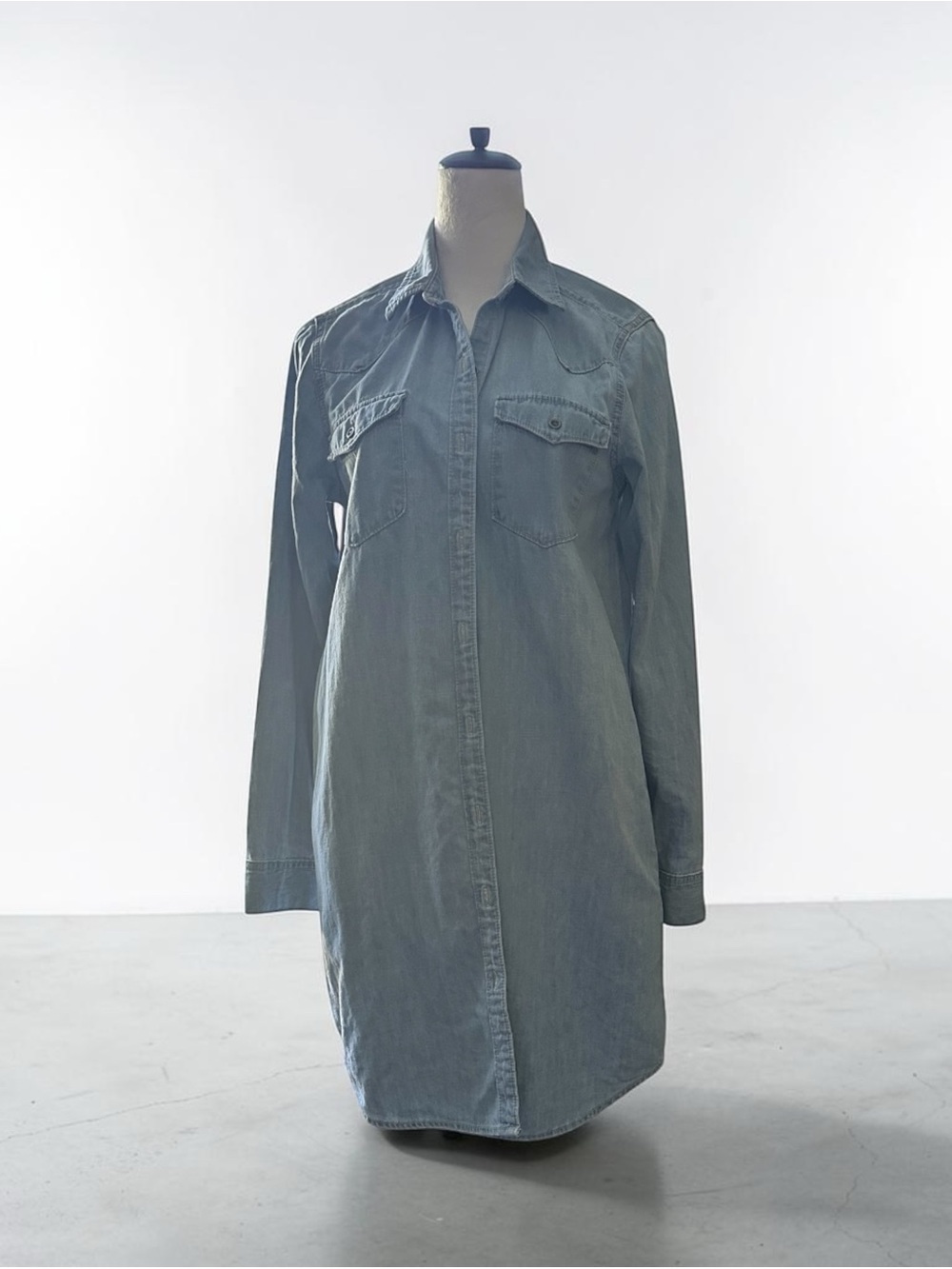 GAP Light Blue Denim Button-Down Shirt Dress